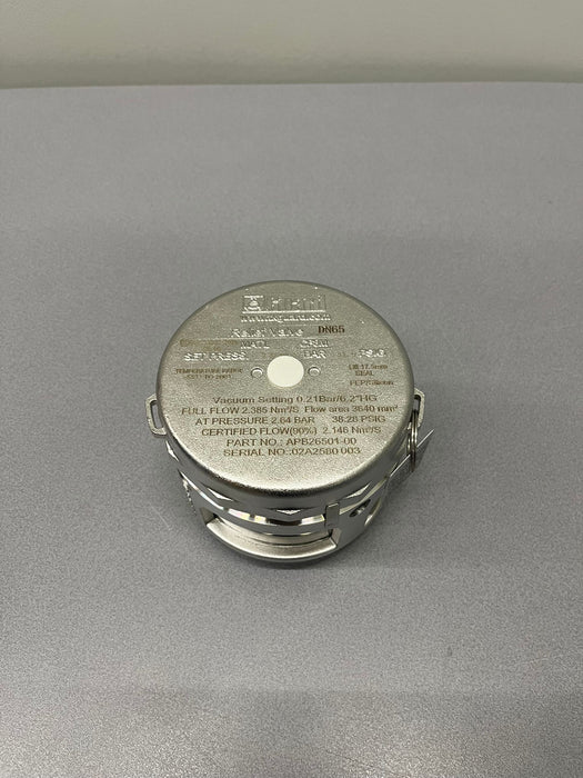 Soupape de sécurité BSP 2,5", pression 2,19 bar, vac 0,21 bar