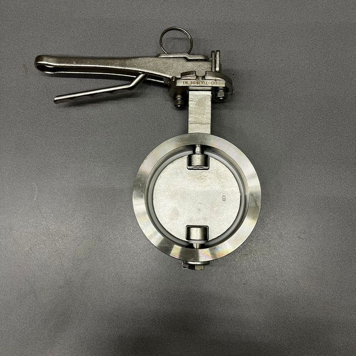 DN100 geklemmte Absperrklappe, links offen