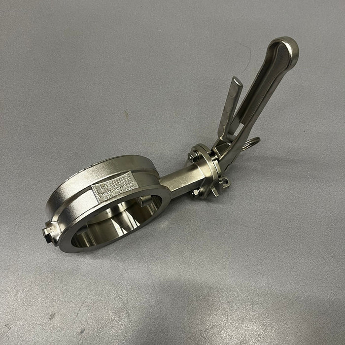 DN100 geklemmte Absperrklappe, links offen