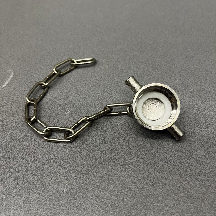 3/4" BSP stofkap RVS met ketting en PTFE afdichting