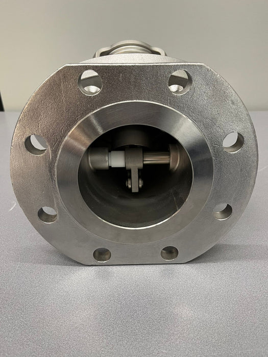 Válvula de fondo de 4" de 45 grados en acero inoxidable 316 FEP / sello de silicona