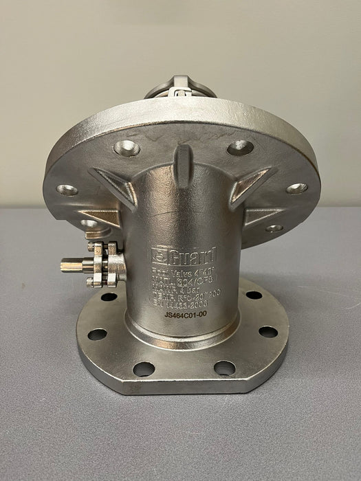 Válvula de fondo de 4" de 45 grados en acero inoxidable 316 FEP / sello de silicona