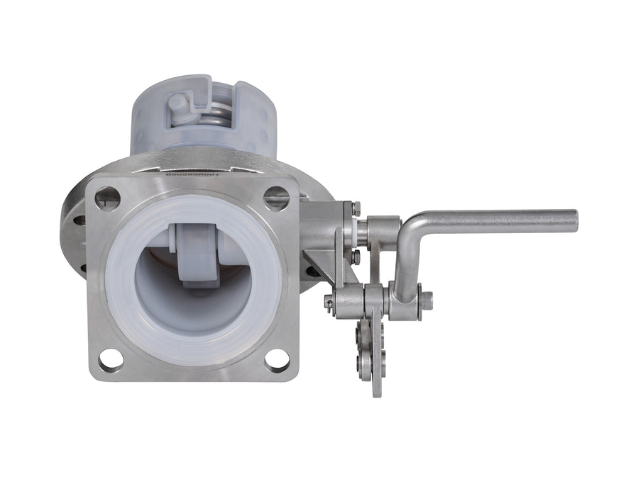3 Zoll 45° Bodenklappe mit PFA beschichtet
