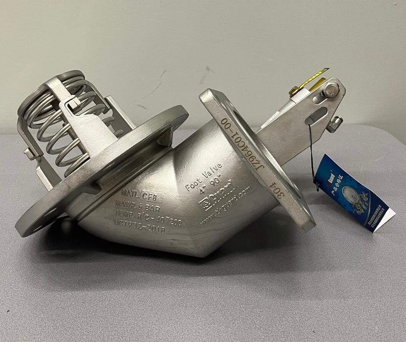 Vanne pneumatique à pied à 90 degrés de 4 pouces