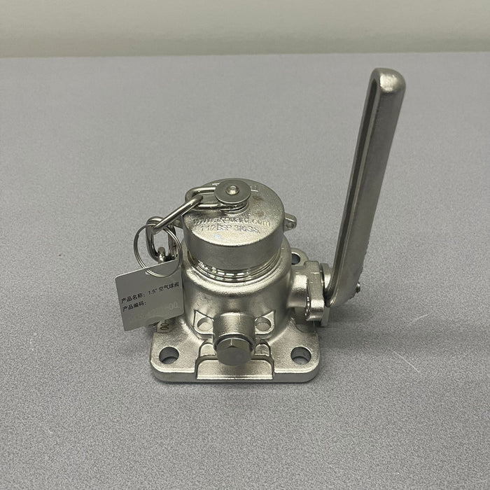 1.5" Luchtinlaat kogelkraan, 316L roestvrij staal