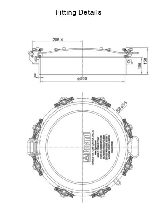 500 mm tiefer Halsring, männliches Bauteil