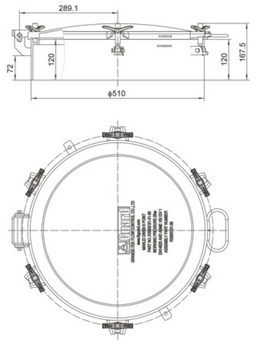 Crane Pipe Manlid Assembly dn500. Schermafbeelding 2023-12-28 om 11.08.47