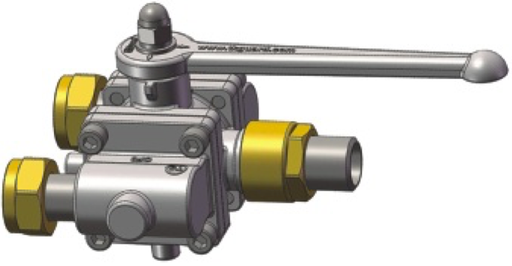 Cryogenic Three Way Ball Valve