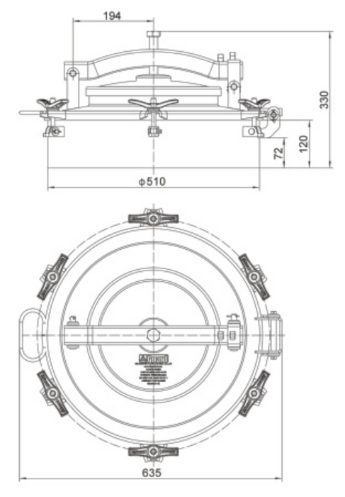 DN500 Atmospheric Vehicle Manlid Assembly draw