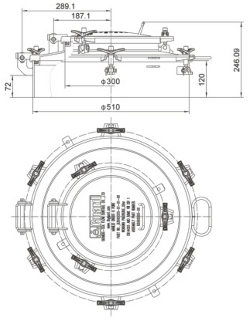 DN500 Crane Pipe Manlid Assembly (with inspection) Schermafbeelding 2023-12-28 om 11.31.13