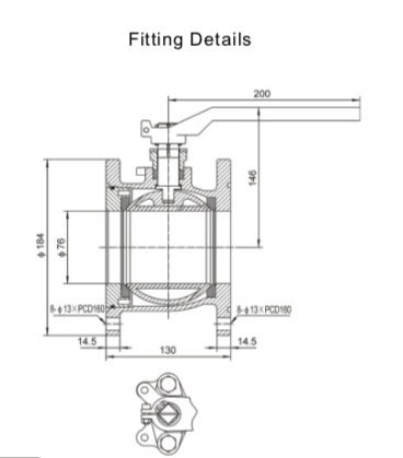 Fitting Details 3%22 Flanged Ball Valve