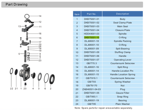 O-Ring for 2%22 Air Inlet Butterfly Valve
