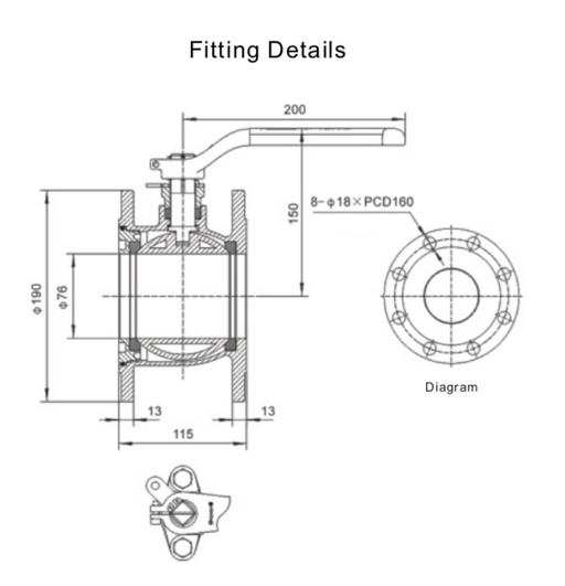QLFA8006-00 3%22 Light Flanged ball Valve