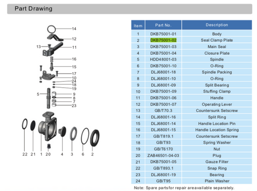Seal Clamp for 2%22 Air Inlet Butterfly Valve